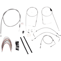 BURLY BRAND Handlebar Cable/Brake Line Kit Complete 14" Ape Hanger Handlebars Stainless Steel