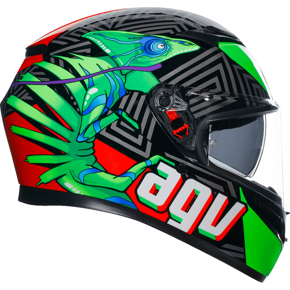 AGV K3 Helmet Kamaleon Black/Red/Green Small 2118381004013S