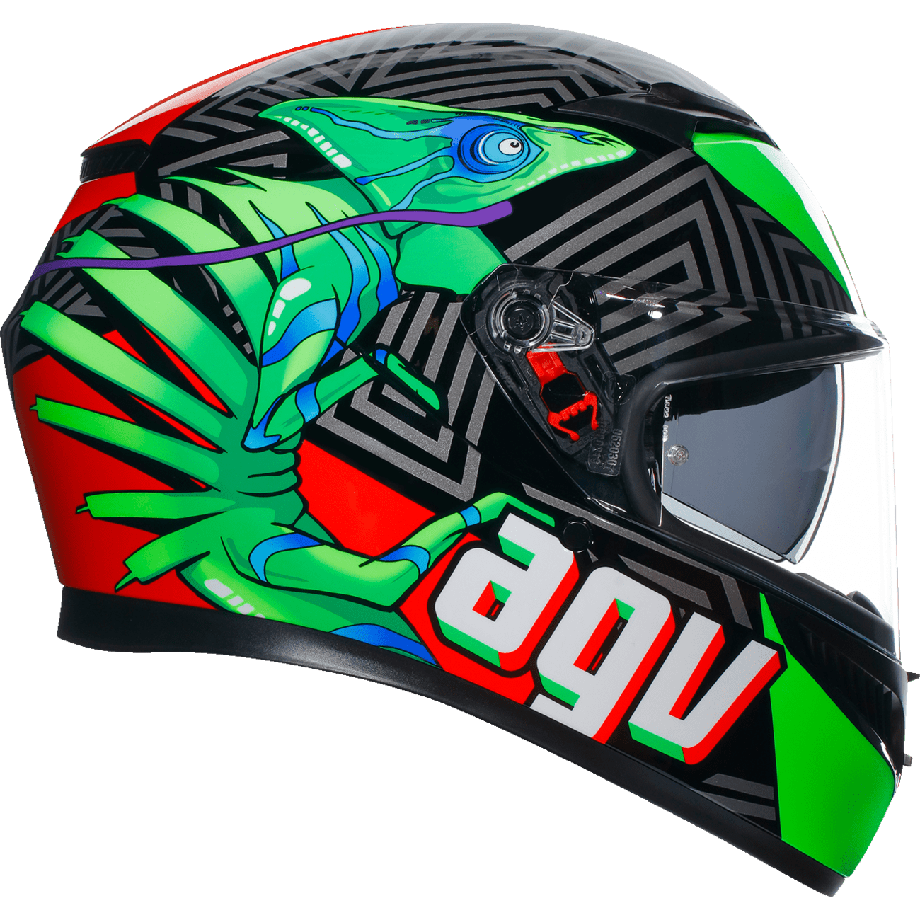 AGV K3 Helmet Kamaleon Black/Red/Green XL