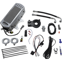 ULTRACOOL Side Mount Oil Cooler Kit Chrome M8 Touring/Trike SMT81C