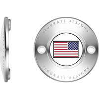 FIGURATI DESIGNS Timing Cover 2 Hole American Flag Stainless Steel FD20TC2HSS