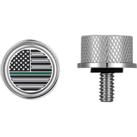 FIGURATI DESIGNS Seat Mounting Knob Stainless Steel Green Line American Flag