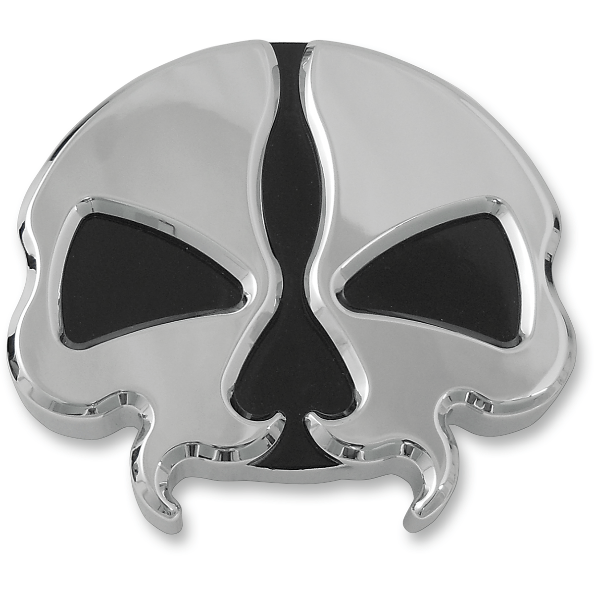 DRAG SPECIALTIES Gas Cap Vented Split Skull Chrome