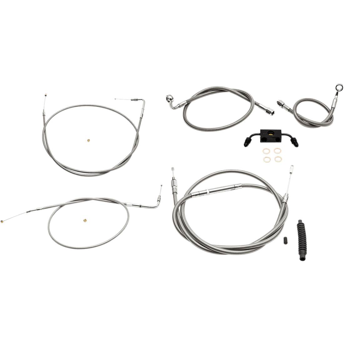 LA CHOPPERS Handlebar Cable/Brake Line Kit Mini Ape Hanger Handlebars Stainless Steel LA8321KT08