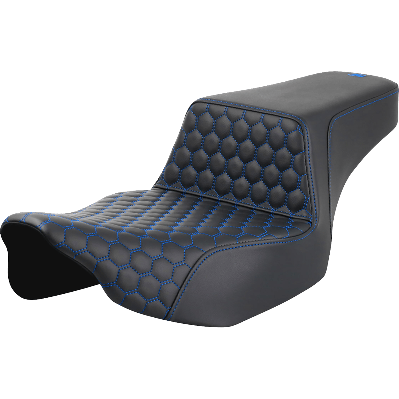 SADDLEMEN Step-Up Seat Extended Reach Front Honeycomb Blue Stitch FL '23-'24