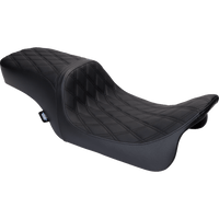 DRAG SPECIALTIES Predator 2-Up Seat Vinyl Double Diamond Black Stitch w/o Backrest FLH '08-'23