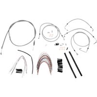 BURLY BRAND Handlebar Cable/Brake Line Kit Complete 14" Ape Hanger Handlebars Stainless Steel