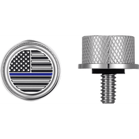 FIGURATI DESIGNS Seat Mounting Knob Stainless Steel Blue Line American Flag