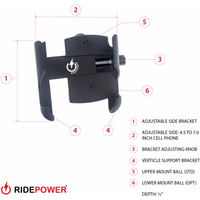 RidePower Phone Holder Large 1-1/2" Handlebar Mount