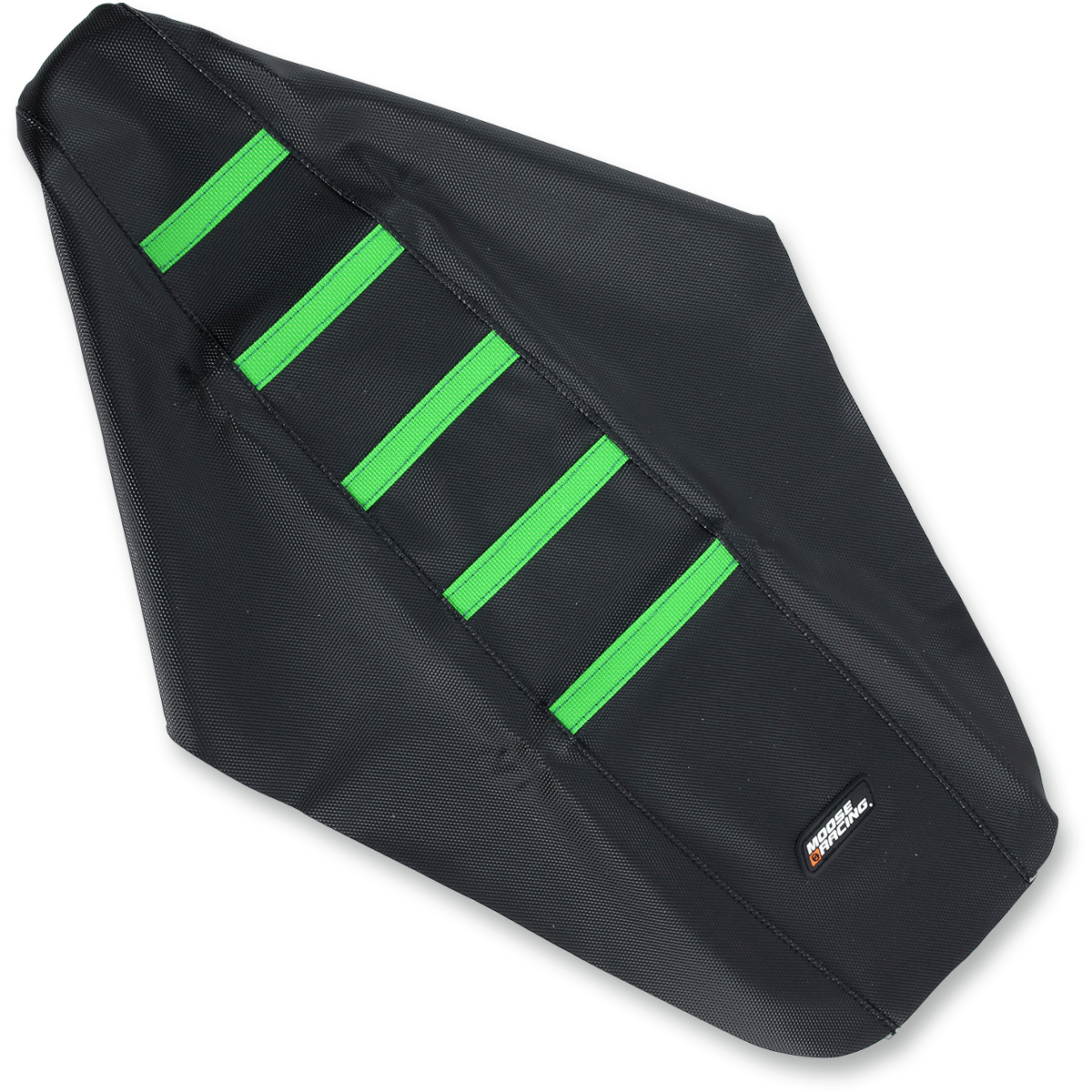 MOOSE RACING Ribbed Seat Cover Black Cover/Green Ribs Kawasaki