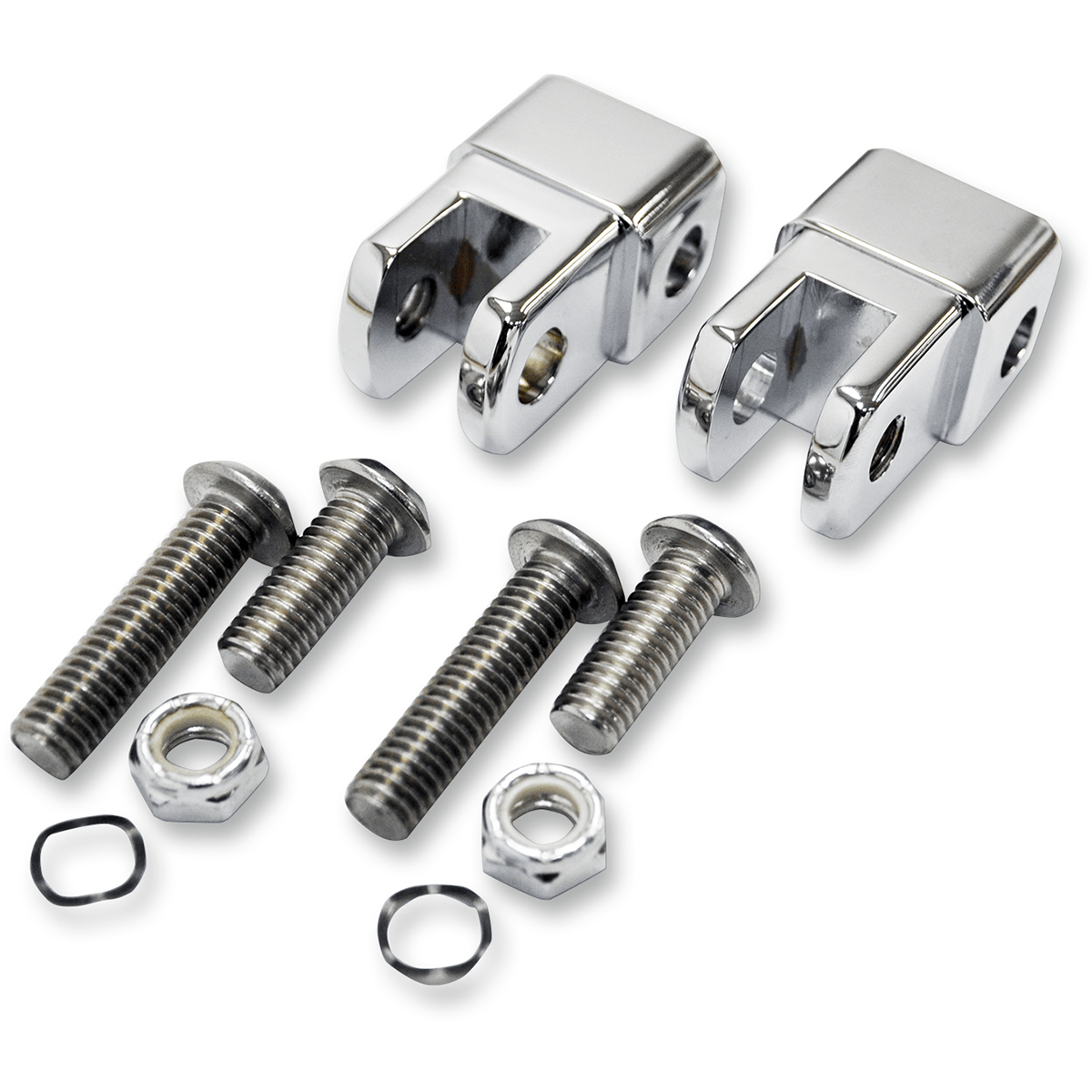 LA CHOPPERS Male Footpeg Adapters Chrome LA720201