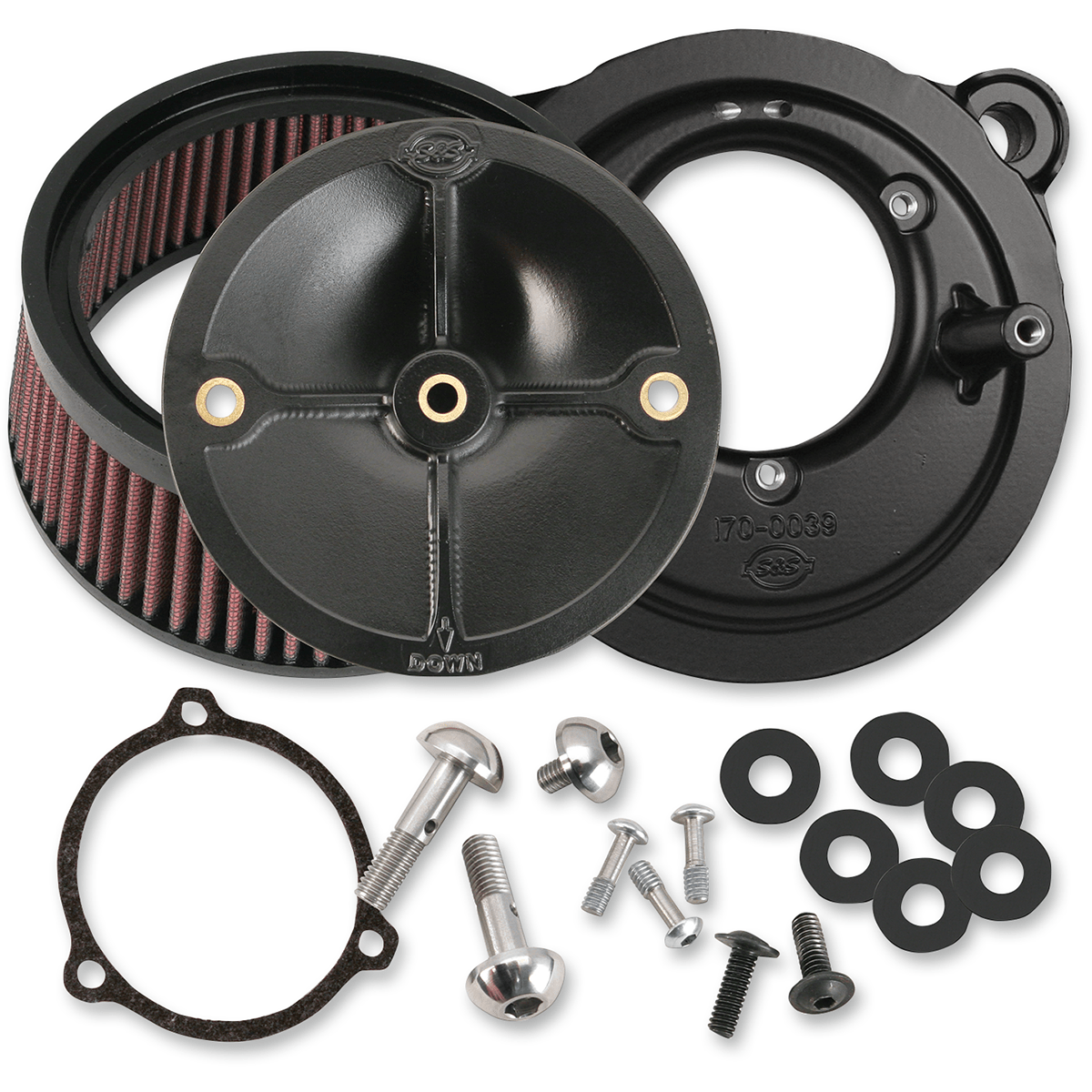 S&S CYCLE Super Stock™ Stealth Air Cleaner Kit Black 1700164