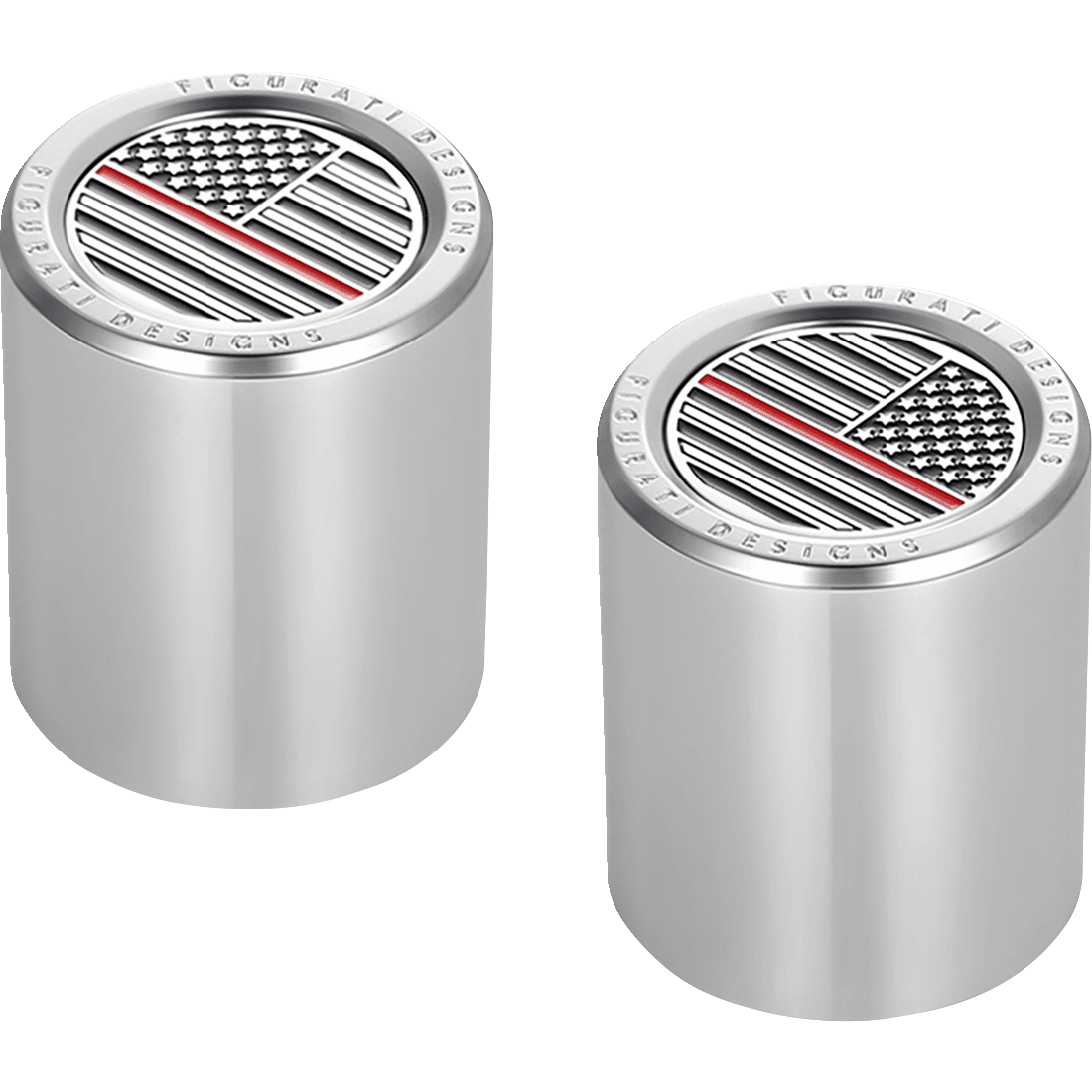 FIGURATI DESIGNS Docking Hardware Covers American Flag Red Line Short Stainless Steel FD73DC2530SS