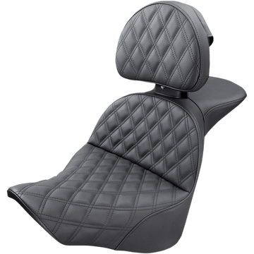 SADDLEMEN Explorer Seat Lattice Stitched Backrest FL/FX '18-'23 81827030LS