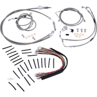 BURLY BRAND Handlebar Cable/Brake Line Kit Complete 13" Ape Hanger Handlebars Stainless Steel