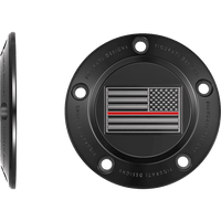 FIGURATI DESIGNS Timing Cover 5 Hole Red Line American Flag Black FD75TC5HBLK