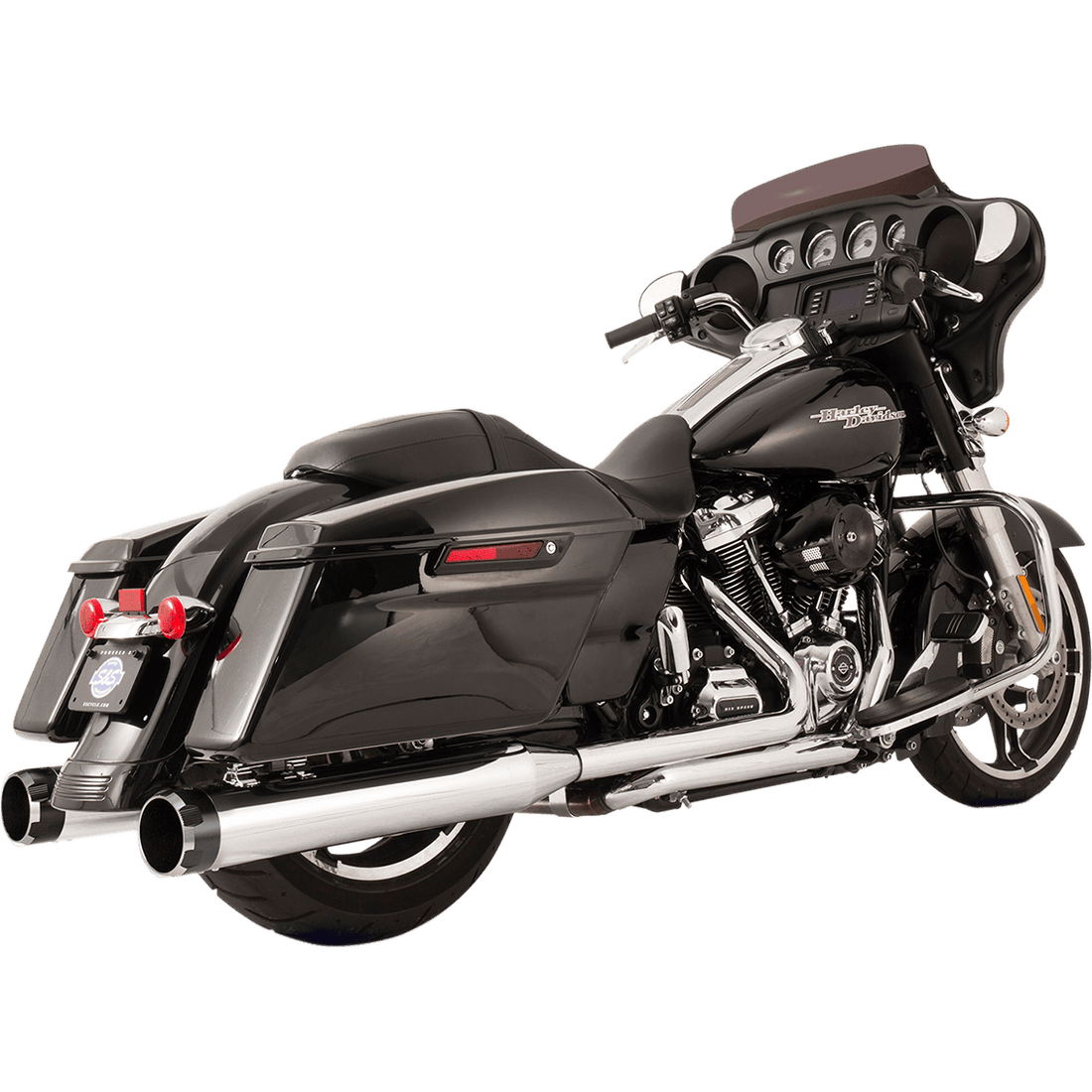 S&S CYCLE El Dorado Dual Exhaust System Chrome Black Thruster 5500699C