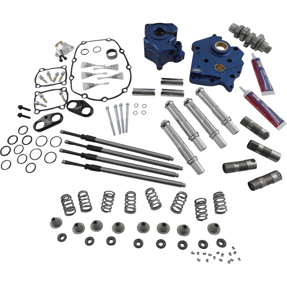 S&S CYCLE Cam Chest Kit with Plate Chain Drive Oil Cooled 540 Cam Chrome Pushrods M8 3101118A