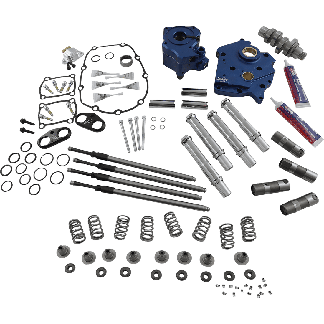 S&S CYCLE Cam Chest Kit with Plate Chain Drive Oil Cooled 540 Cam Chrome Pushrods M8 3101118A