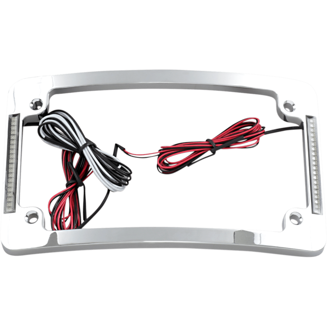 CUSTOM DYNAMICS Tri-Radius License Plate Frame w Flushmount LEDs Chrome TF06C