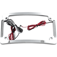 CUSTOM DYNAMICS Tri-Radius License Plate Frame w Flushmount LEDs Chrome TF06C