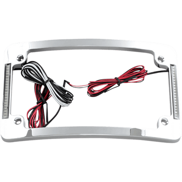 CUSTOM DYNAMICS Tri-Radius License Plate Frame w Flushmount LEDs Chrome TF06C