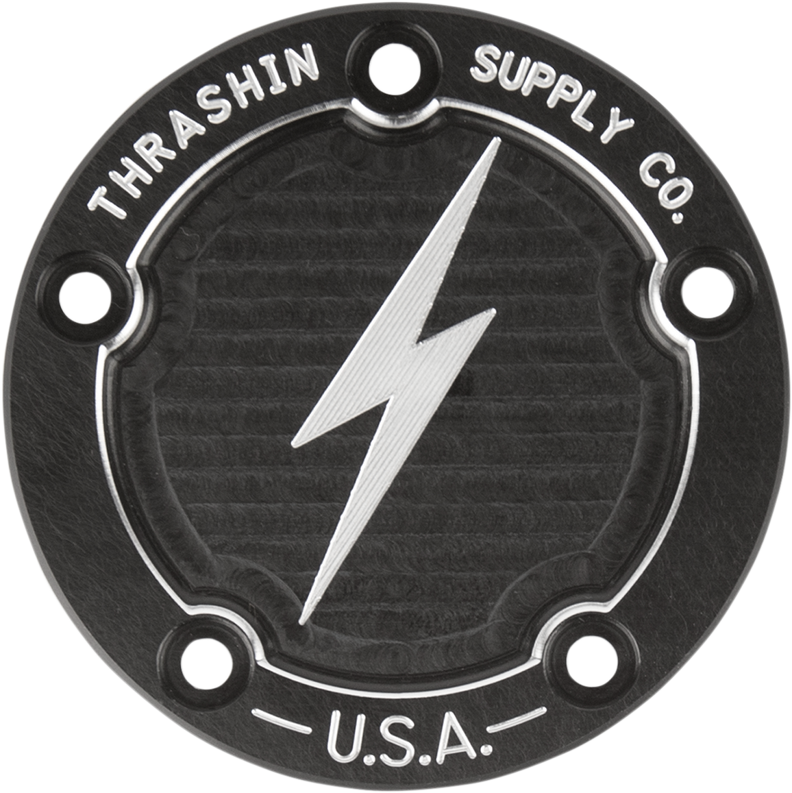 THRASHIN SUPPLY CO. Points Cover Dished Black Twin Cam