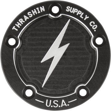 THRASHIN SUPPLY CO. Points Cover Dished Black Twin Cam