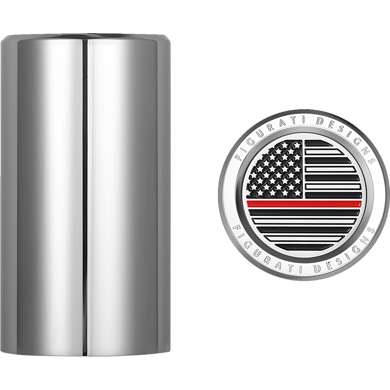 FIGURATI DESIGNS Docking Hardware Covers American Flag Red Line Long Stainless Steel FD73DC2545SS