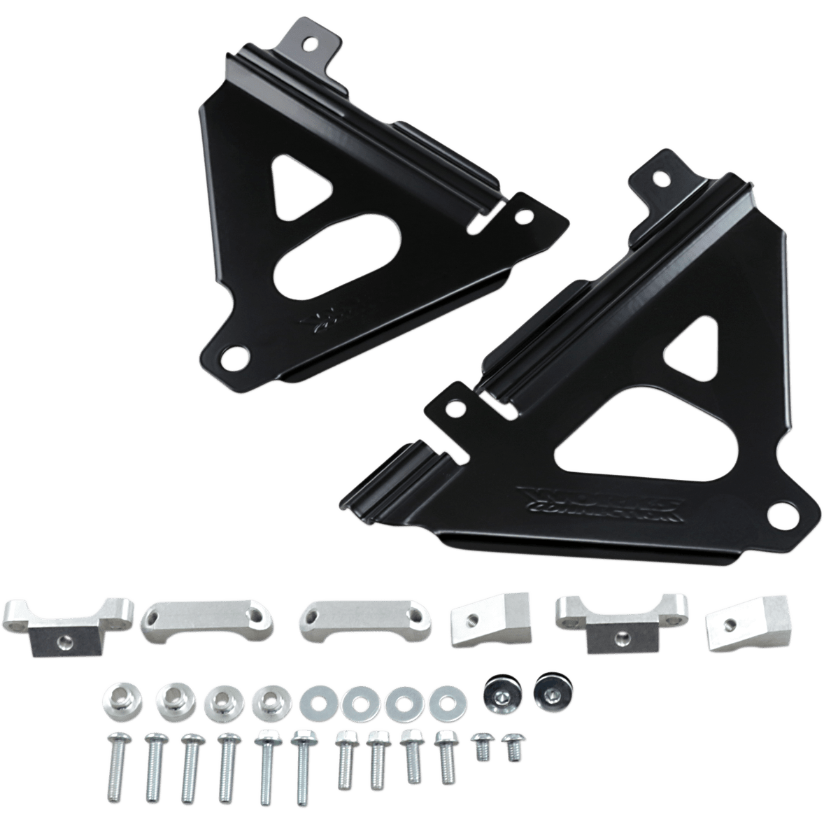 WORKS CONNECTION Radiator Brace Set Black Kawasaki 18B300