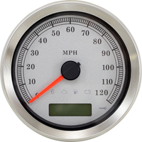 DRAG SPECIALTIES Programmable Speedometer Silver Face MPH