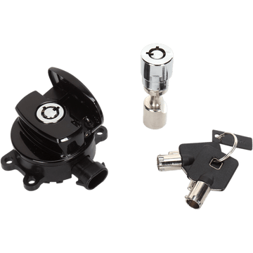 DRAG SPECIALTIES Side Hinge Ignition Switch with Fork Lock Black