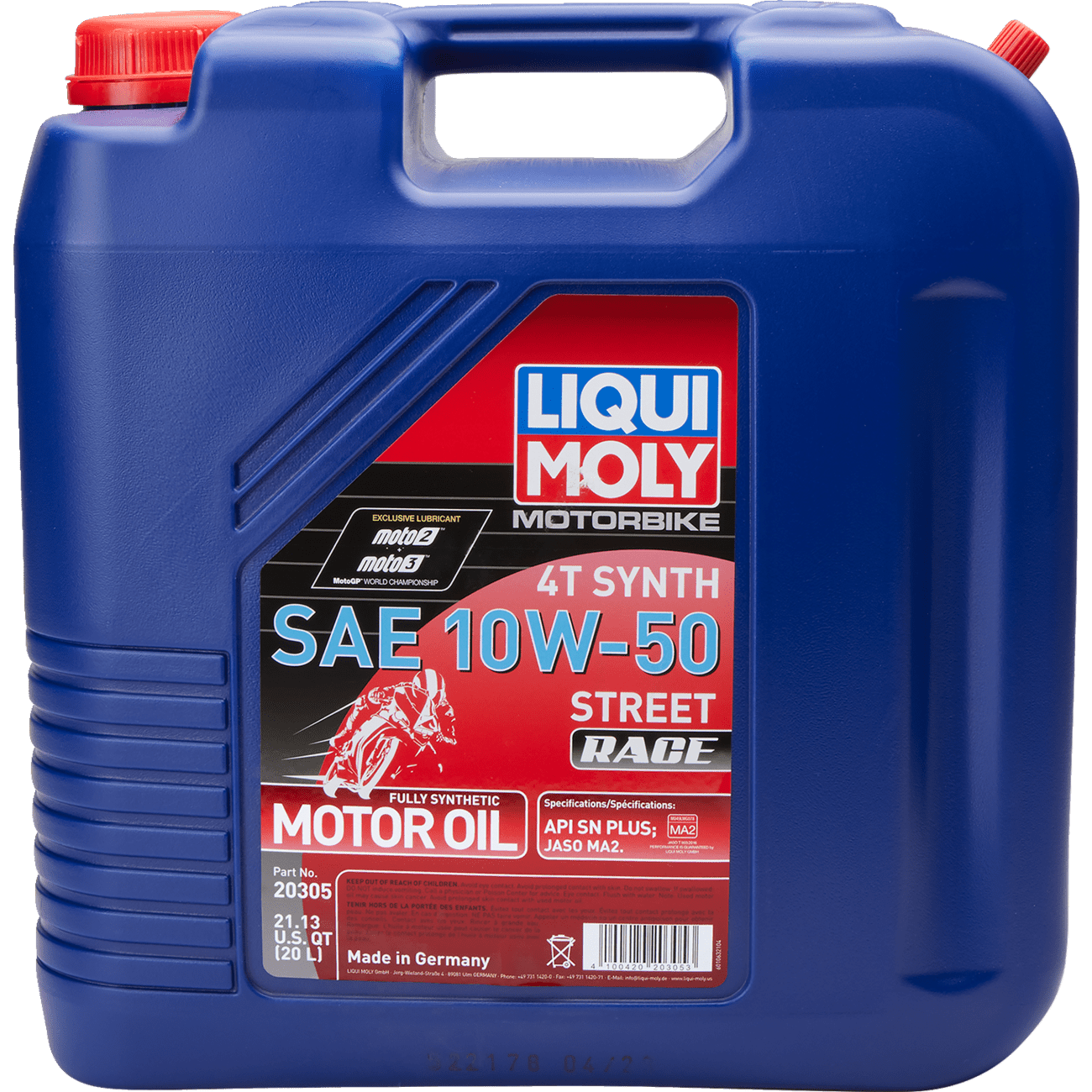 LIQUI MOLY Street Race Synthetic 4T Oil 10W-50 20L 20305