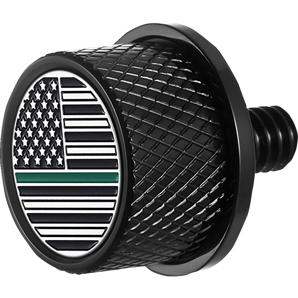 FIGURATI DESIGNS Seat Mounting Knob Black Green Line American Flag