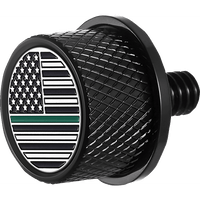 FIGURATI DESIGNS Seat Mounting Knob Black Green Line American Flag