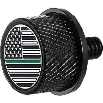 FIGURATI DESIGNS Seat Mounting Knob Black Green Line American Flag