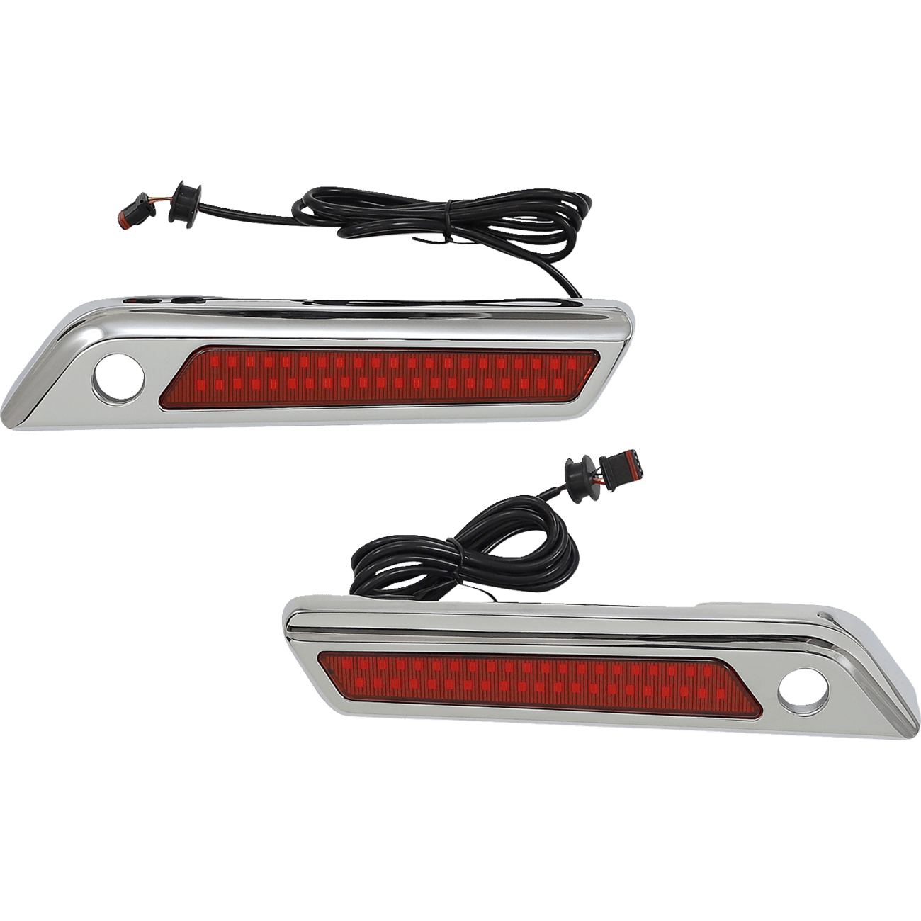 CUSTOM DYNAMICS Latch Light Saddlebag Dual Color Red Chrome CDSBLDC4RC