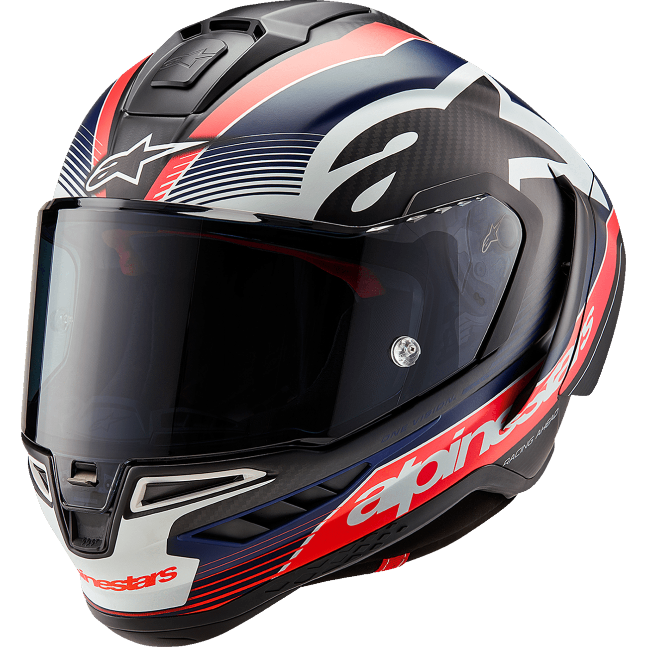 ALPINESTARS Supertech R10 Helmet Team Matte Black/Carbon Red Fluo/Blue Medium 82002241383M