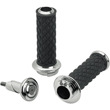 BILTWELL Grips Alumicore Dual Cable Chrome 660410501