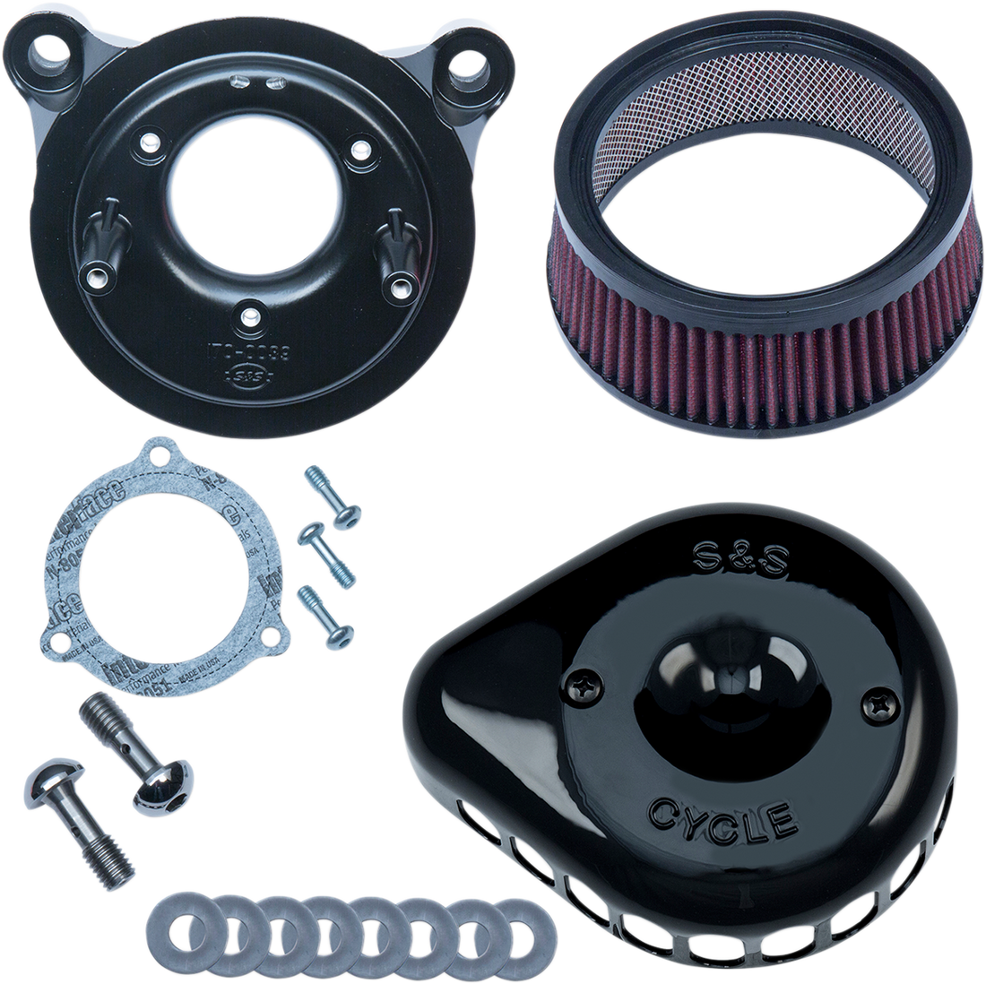 S&S CYCLE Mini Teardrop Stealth Air Cleaner Kit Gloss Black 1700438