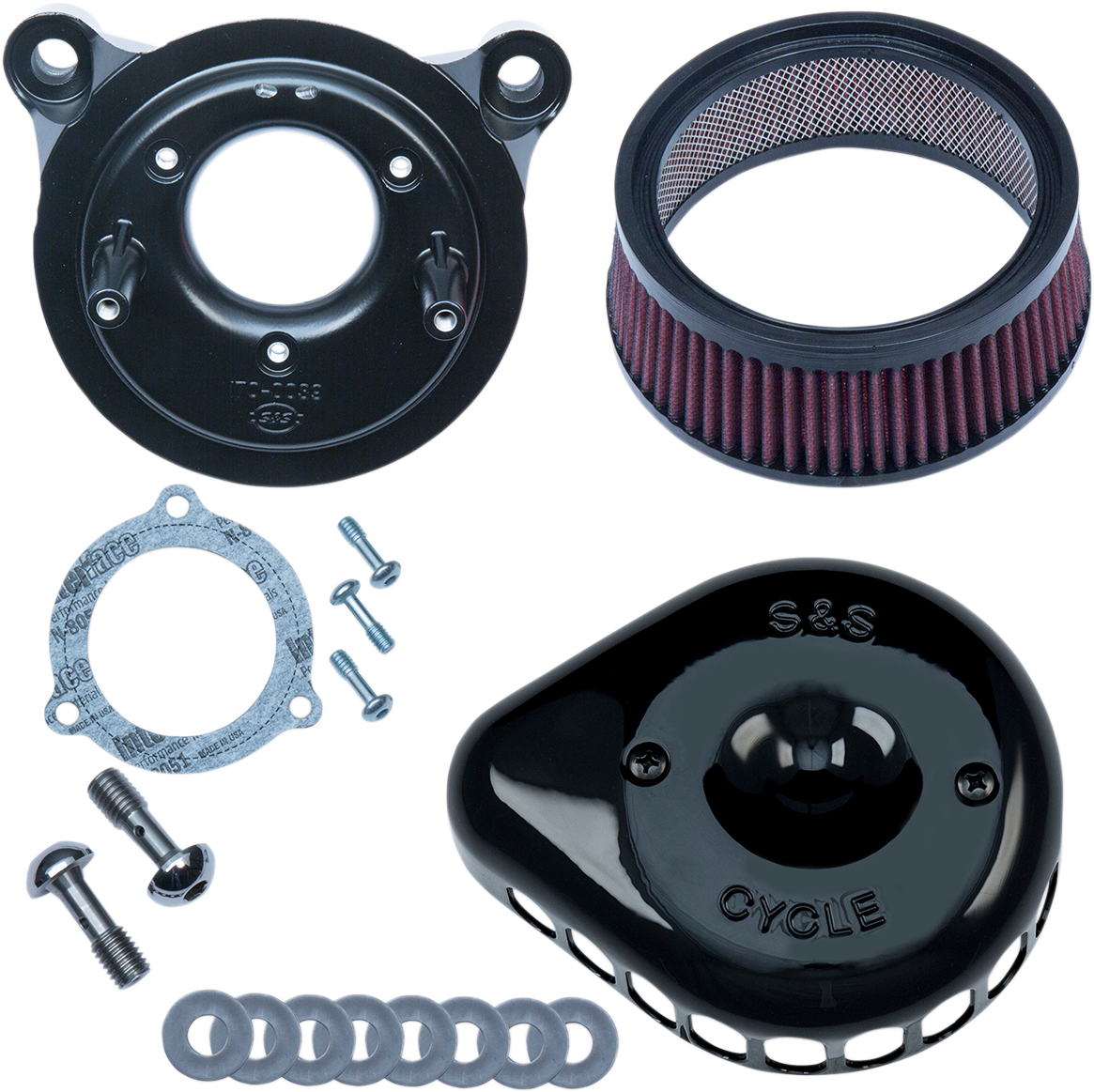 S&S CYCLE Mini Teardrop Stealth Air Cleaner Kit Gloss Black 1700438