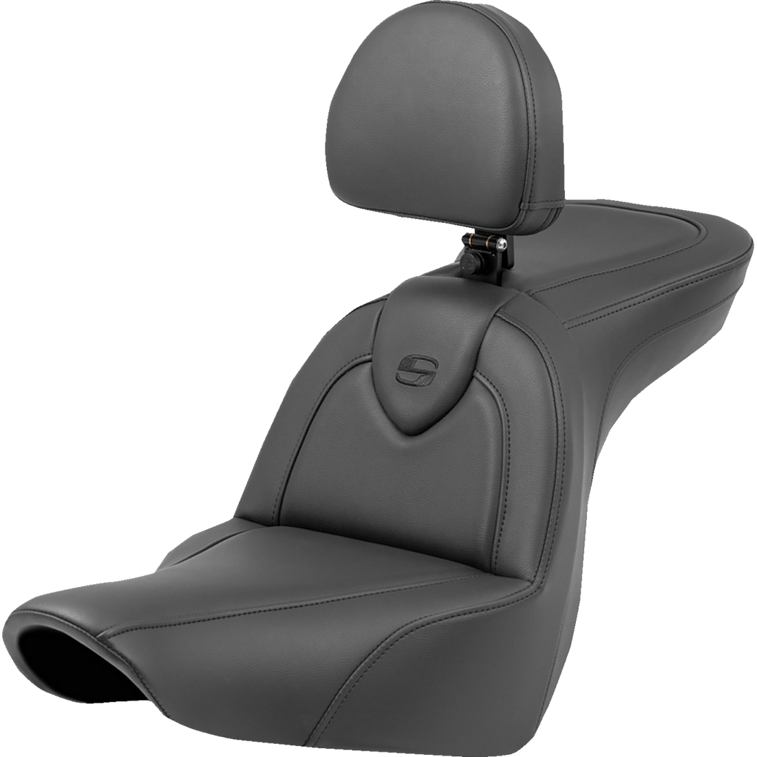 SADDLEMEN Roadsofa™ Seat with Backrest Black/Black Stitching FXLR/FLSB '18-'23 81829187BR