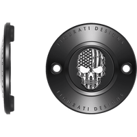 FIGURATI DESIGNS Timing Cover 2 Hole Skull Contrast Cut Black FD28TC2HBLK