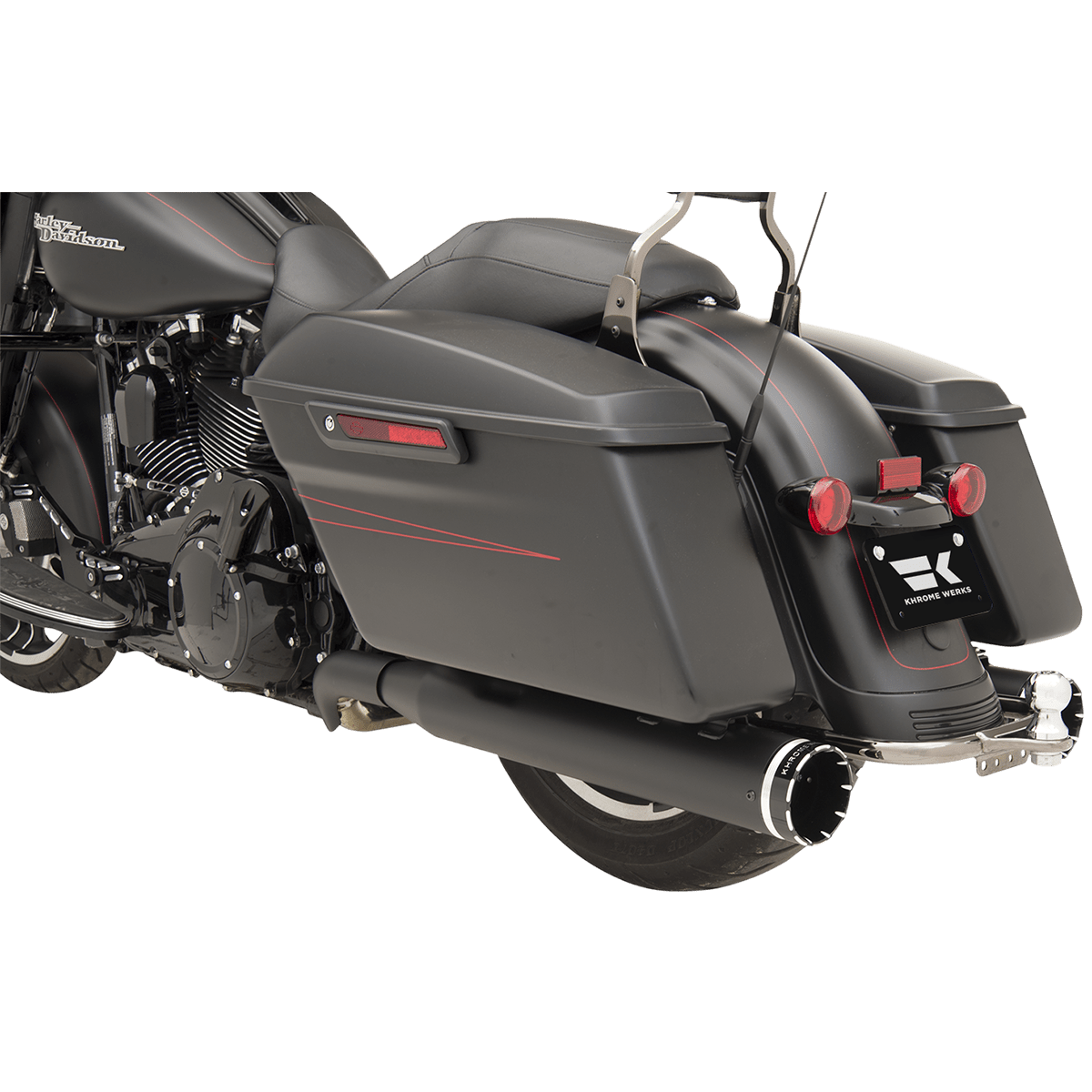 KHROME WERKS 2:2 Dominator Exhaust System Black '09-'16 FL With 4-1/2" Muffler 200830