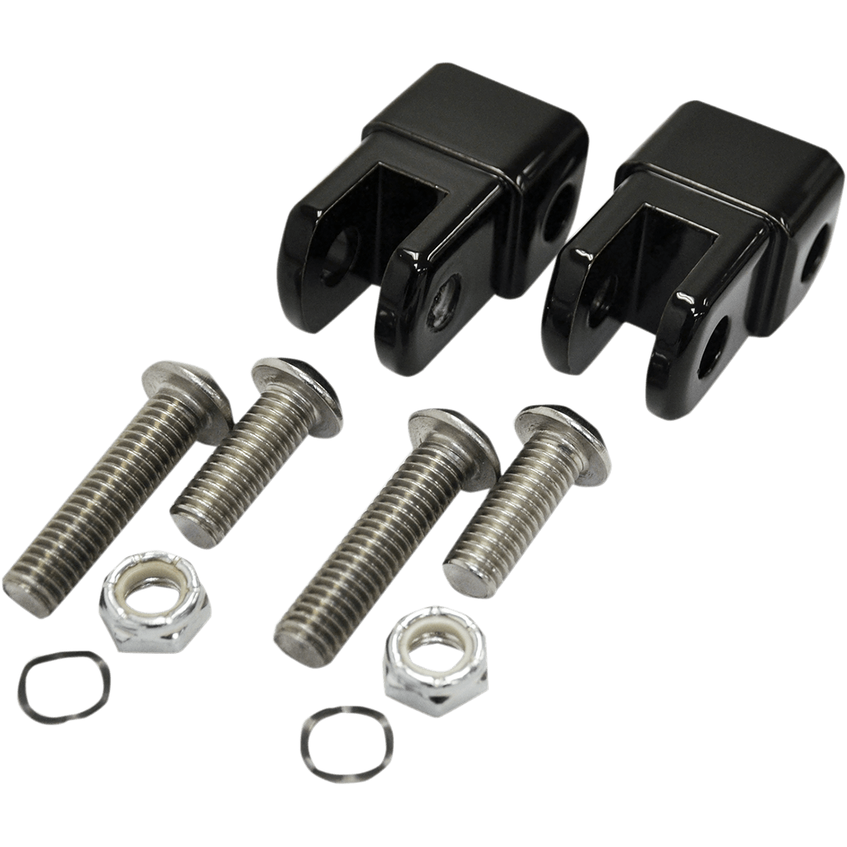 LA CHOPPERS Male Footpeg Adapters Black LA720201B