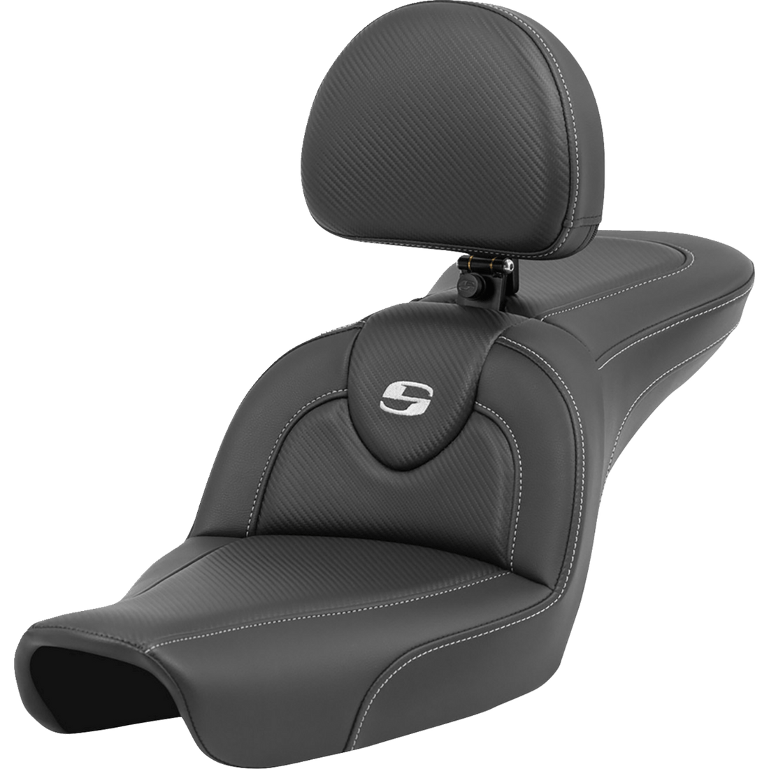 SADDLEMEN Roadsofa™ Carbon Fiber Seat Carbon Fiber with Backrest FXD '96-'03 89604185BR