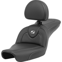 SADDLEMEN Roadsofa™ Carbon Fiber Seat Carbon Fiber with Backrest FXD '96-'03 89604185BR