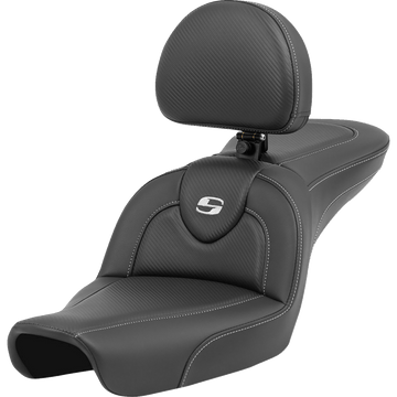 SADDLEMEN Roadsofa™ Carbon Fiber Seat Carbon Fiber with Backrest FXD '96-'03 89604185BR