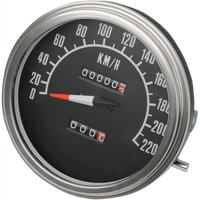 DRAG SPECIALTIES 5" KPH FL-Style 2:1 Speedometer '68-'84 Black Face