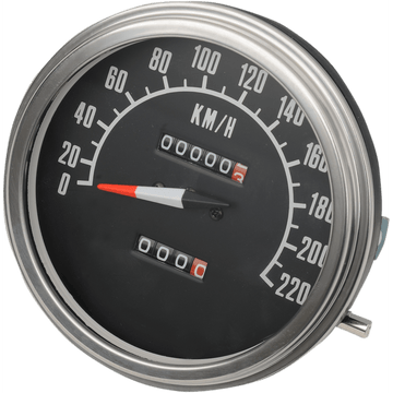 DRAG SPECIALTIES 5" KPH FL-Style 2:1 Speedometer '68-'84 Black Face